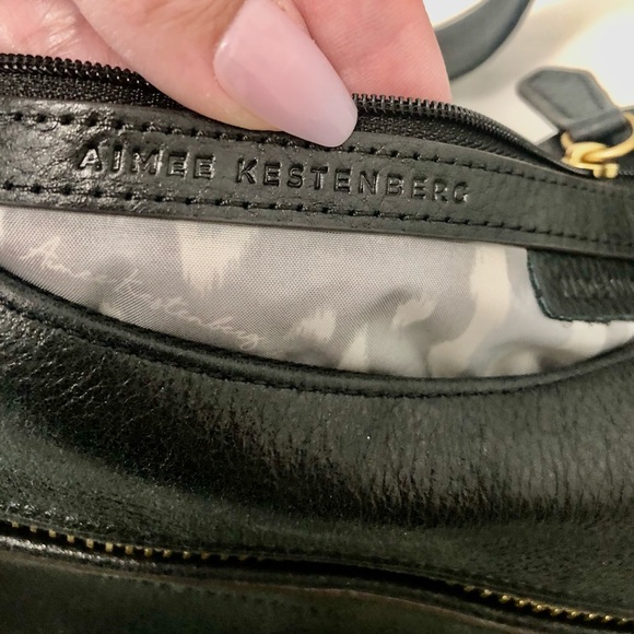 Aimee Kestenberg Black Leather Hobo Leopard Print Bag Purse -No B.S.. - Picture 3 of 13